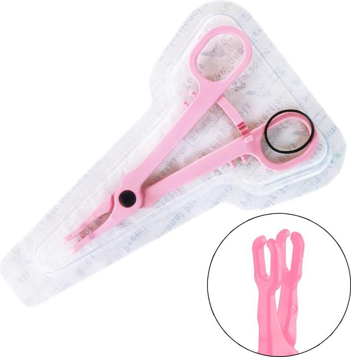 Star Piercing Sterile einweg Zange pink Gazeklemme offen rund gezackt (ohne Messing, Kunststoff)