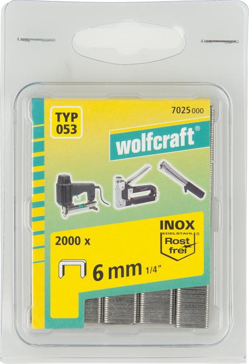 Produktbild wolfcraft wolfcraft 2000 Breitrückenkl. INOX Typ 053, 6 mm (2000 x)