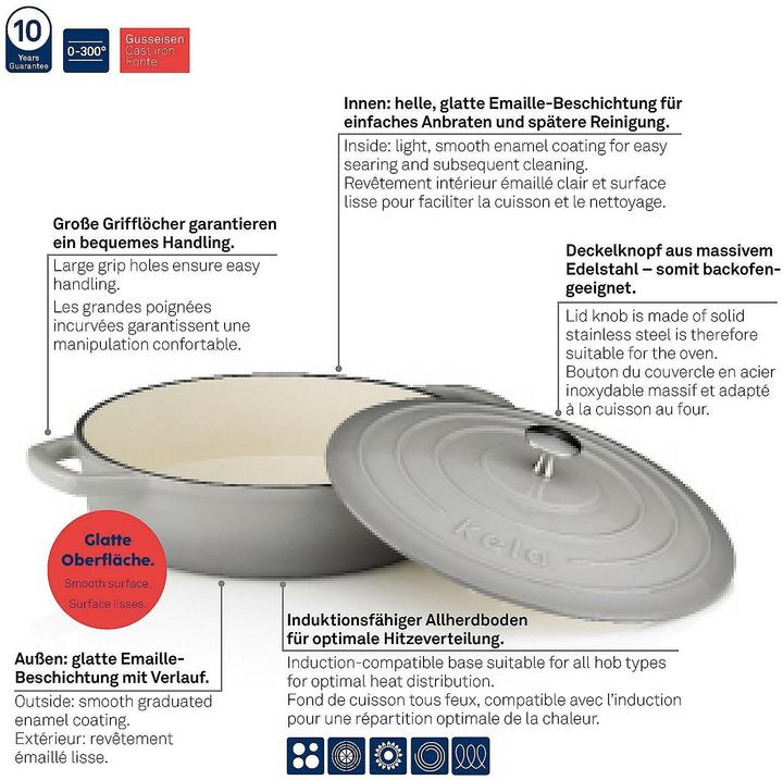 Produktbild Kela Calido (28 cm, Bräter + Schmortopf, Gusseisen)