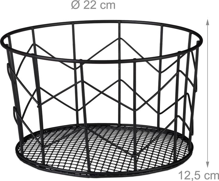 Actual product image Relaxdays Round Wire Mesh Basket (2 x, 22 x 22 x 12.5 cm)