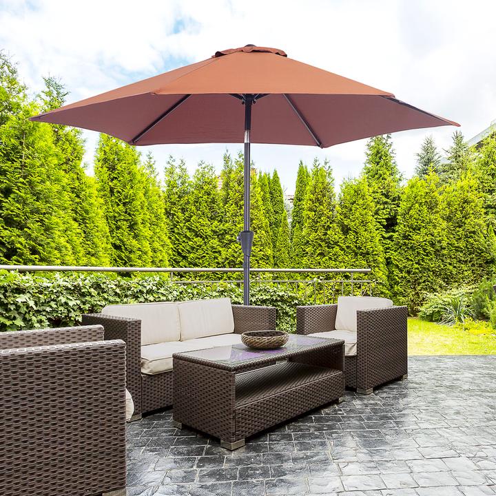 Produktbild Outsunny Sonnenschirm mit Handkurbel (2.60 m)