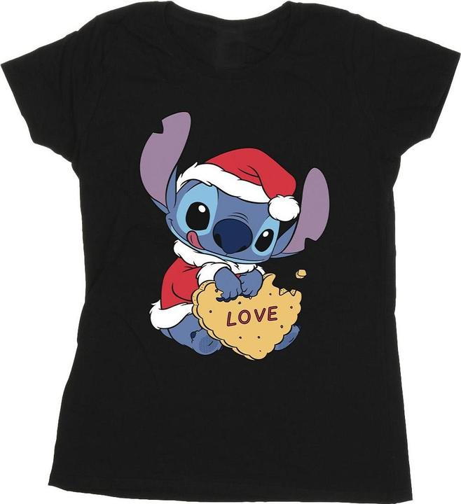 Disney Lilo And Stitch Christmas Love Biscuit TShirt (XXL)