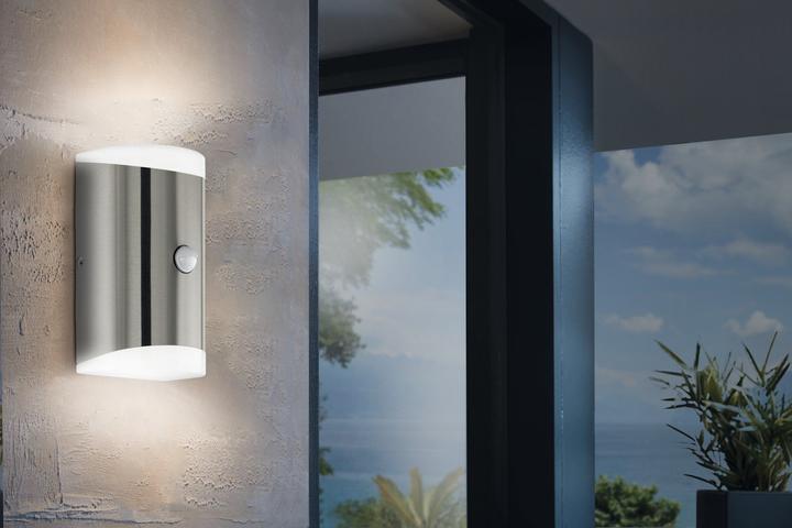 Produktbild EGLO 75544 CARPINERA LED Aussen-Wandleuchte 2X4,6W Sensor Edelstahl Warmweiss IP44 9002759755447 (IP44)