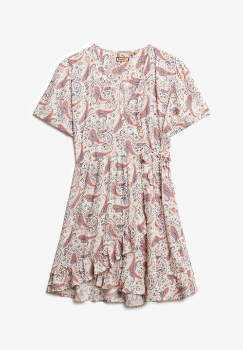 Actual product image Superdry Ss Printed Mini Wrap Dress (14)