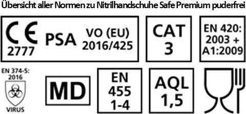 Produktbild Hygostar Nitril-Handschuh SAFE PREMIUM, L, blau, puderfrei (L)