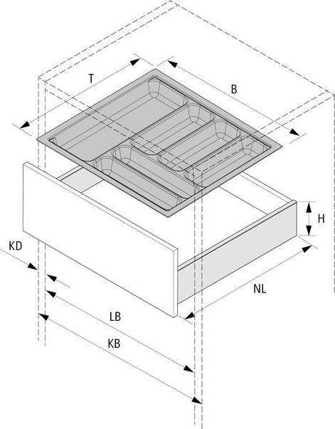 Image du produit Hettich Plateaux à couverts OrgaTray 440