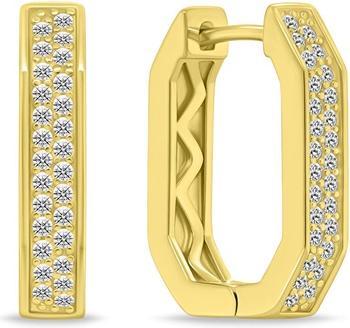 Brilio Silver - Gold-plated earrings with sparkling zircons EA1138Y
