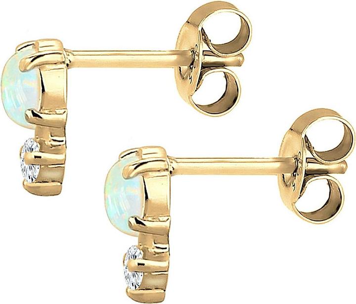 Produktbild Elli Kreis, Opal, Solitär-Ohrring, Vintage (925 Sterling Silber vergoldet, Zirkonia, Synthetischer Opal)