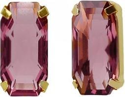 Victoria Cruz - Elegant gold plated earrings with burgundy crystal Inspire A4686-28DT