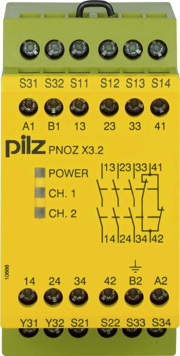Produktbild Pilz GmbH & Co. KG Not-Aus-Schaltgerät 230AC24DC3n/o1n/c1so PNOZ X3.2#774309