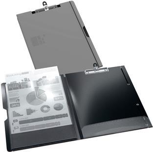 Actual product image Elba for Business writing case, made of PP, grey clip with hanging loop and pen holder, elastic strap (A4, 1 x)