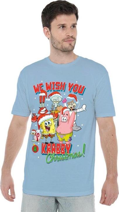Immagine prodotto Spongebob Squarepants Crabby Christmas Maglietta Uomo (XL)