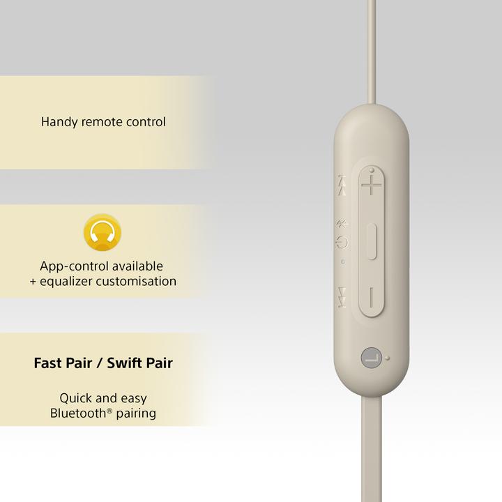 Actual product image Sony WI-C100 (No noise cancelling, 25 h, Wireless)