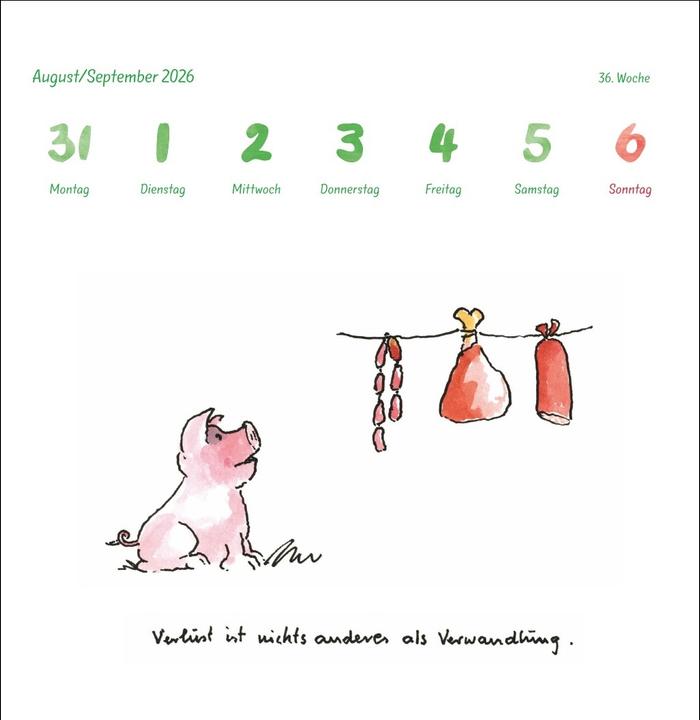 Produktbild Helme Heine: Philosophisches Premium-Postkartenkalender 2026 (Harter Einband, Deutsch)