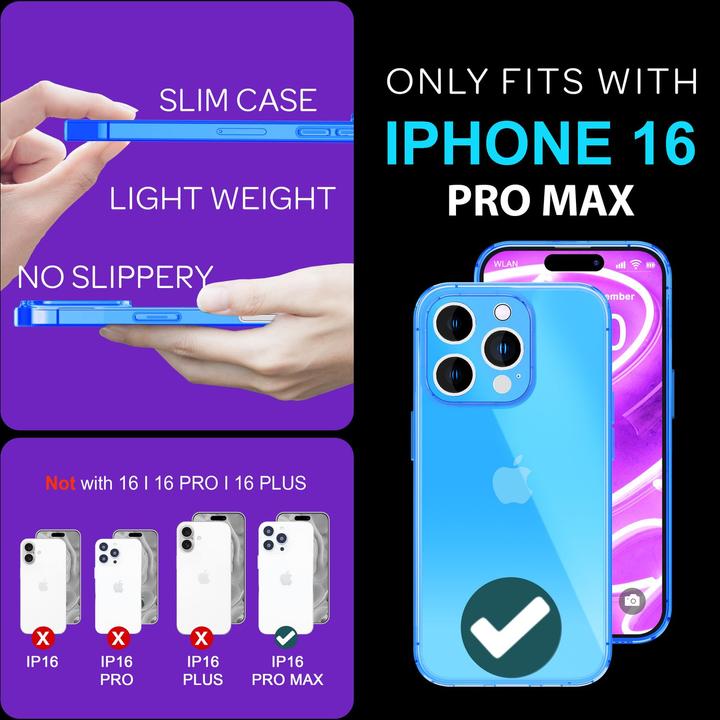 Actual product image Nalia Clear Transparent Neon Silicone Sleeve (Apple iPhone 16 Pro Max)