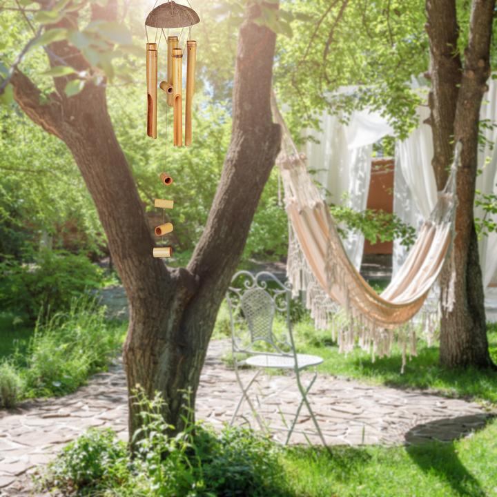 Actual product image Relaxdays Natural Wind Chimes, Bamboo Mobile
