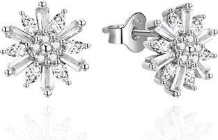 Beneto Glittering silver earrings with zircons AGUP2725 (L)