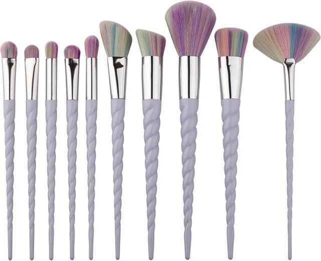 Immagine prodotto PhoneLook Set di pennelli Twisted Unicorn 10 pezzi Pennelli per il trucco Pennelli colori dell'arcobaleno (Set)