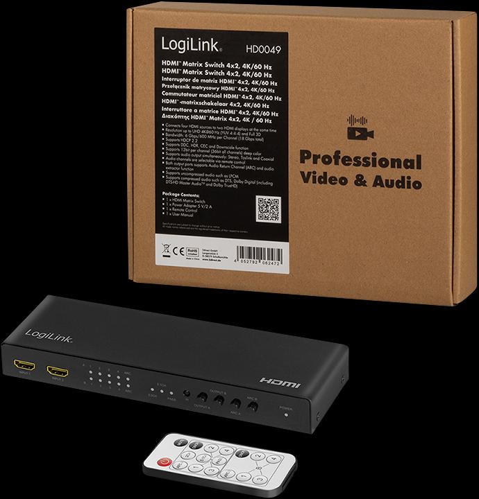 Actual product image LogiLink HDMI Matrix Switch