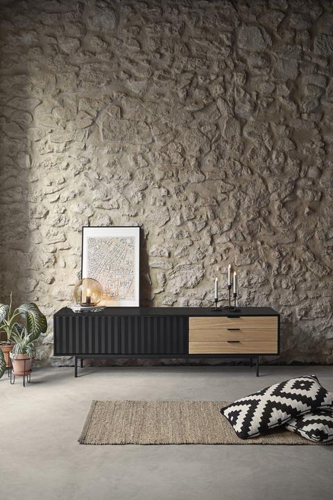 Image du produit Teulat Buffet Sierra noir/chêne 180 x 52 cm