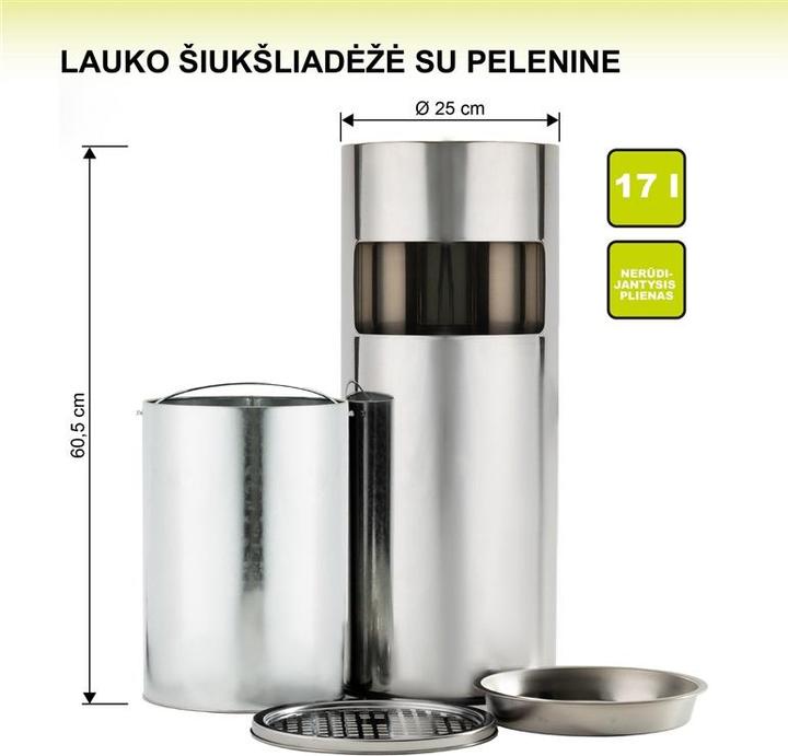 Produktbild Okko ROUND TRASH BIN WITH ASHTRAY T-Y0617S