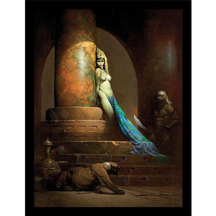 Actual product image Frank Frazetta Egyptian Queen Framed Poster (40 x 30 cm)