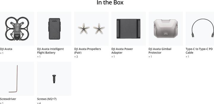 Actual product image DJI Avata (18 min, 410 g, 48 Mpx)