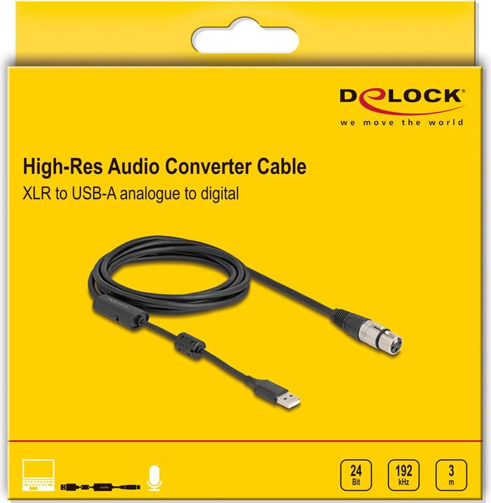 Produktbild Delock XLR – USB Typ A (3 m, XLR)