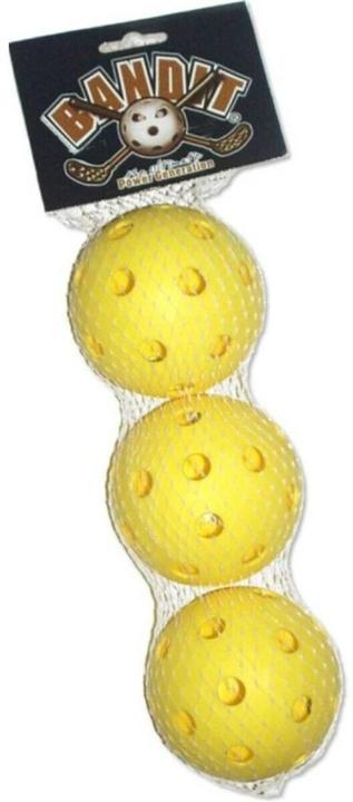 Bandit Acito Balles d'unihockey Floorball Streethockey Balle de match 3 pièces