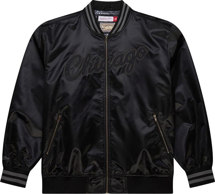Mitchell & Ness M&N Satin Bomber Jacke - STATESIDE Chicago Bulls schwarz - L (L)