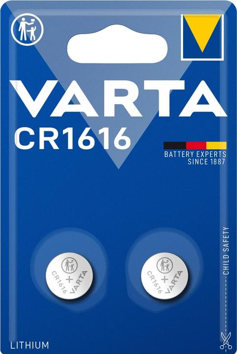 Image du produit Varta Pile bouton Electronics Lithium CR1616 3V 1Bli=2pcs 6616101402 (2 pcs, CR1616)