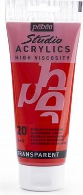 Produktbild Pebeo Studio Acrylics feine Acrylfarben (Quinacridone Scharlachrot, 100 ml)