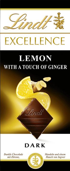 Image du produit Lindt Tablette de chocolat noir Excellence Citron & Gingembre (100 g)