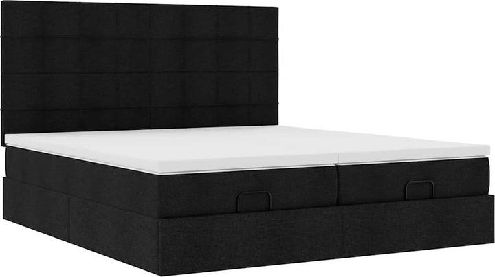 Actual product image VidaXL Ottoman bed with mattresses dark grey 200x200 cm fabric (200 x 200 cm)