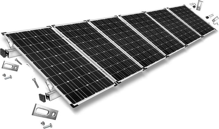 Immagine prodotto Offgridtec Kit di montaggio con viti di sospensione per il montaggio di 6 pannelli solari su tetto inclinato (Materiale di montaggio del sistema solare)