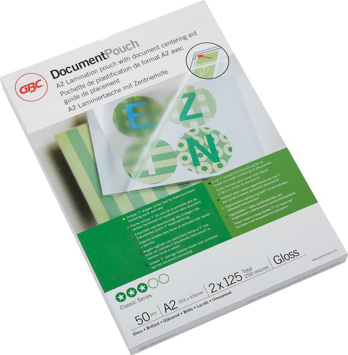 Produktbild GBC Laminierfolien in Premiumqualität (A2, 50 Stück, 125 µm)