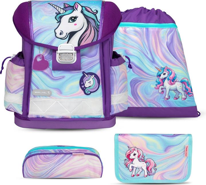 Belmil CLASSY Schulrucksack-Set Unicorn Dream (19 l)