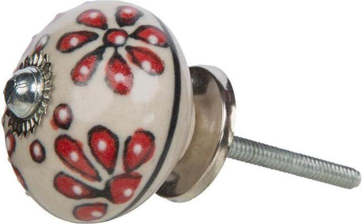 Tranquillo Möbelgriff handgemacht, Ø 4 cm, Weiss/Silber