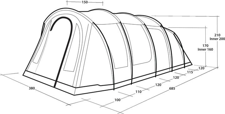Produktbild Outwell Carolina 6 (Tunnelzelt, 17.30 kg, 6 Personen)