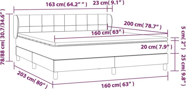 Produktbild VidaXL Larry (160 x 200 cm, 160 x 200 cm)