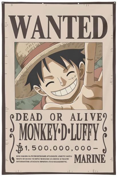 Lyo Wall Decor One Piece Monkey D.Luffy Wanted 125x85cm (125 x 85 cm)
