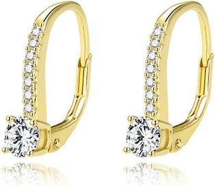 Beneto Gentle gold-plated earrings with zircons AGUC1955-GOLD (L)