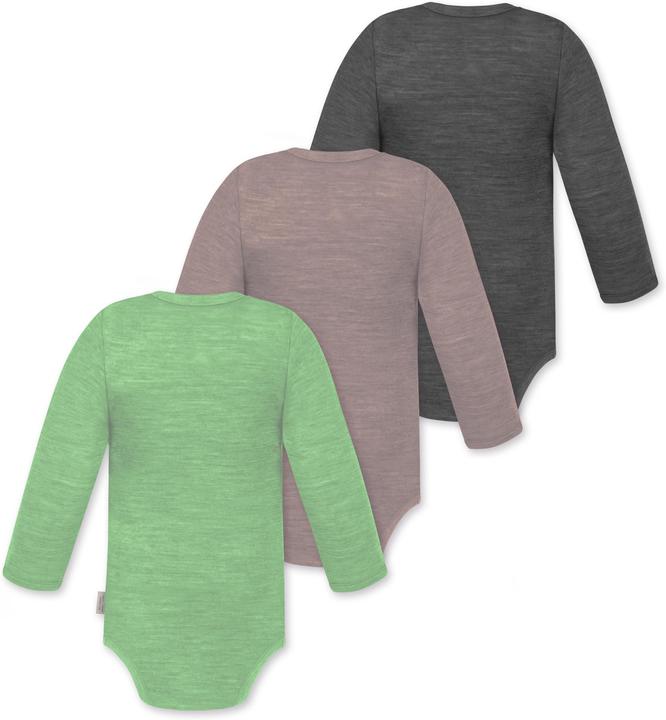 Produktbild Normani 3er Pack Baby Merino Langarmbody „Tuai" - 9403 (80)