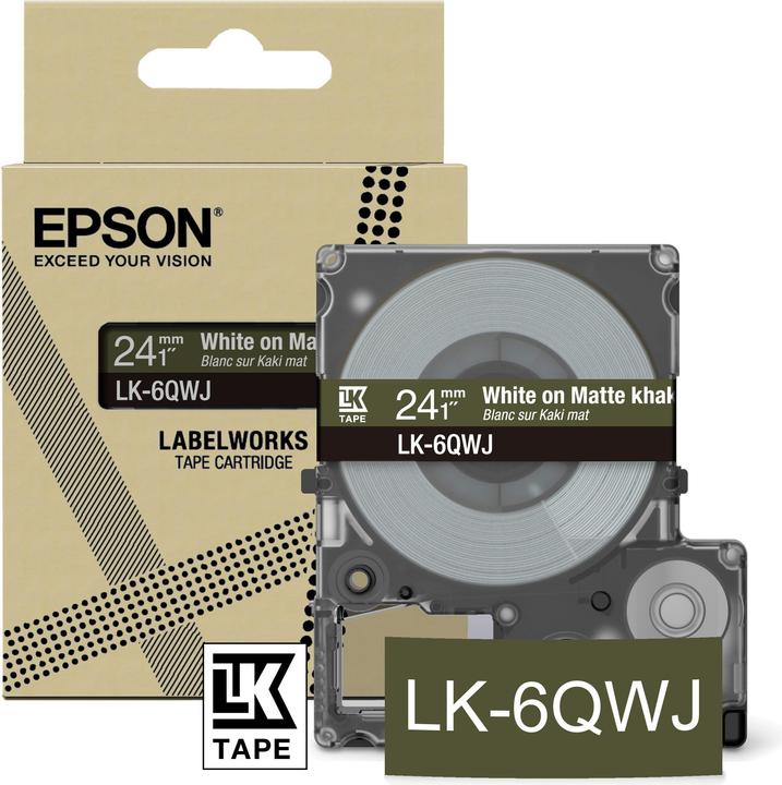 Epson Matte Khaki/White 24mm LK-6QWJ (2.40 cm, Weiss, Braun)