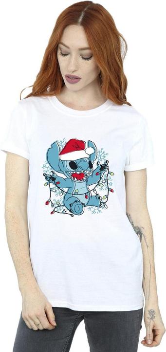 Disney Lilo And Stitch Christmas Lights Sketch TShirt (S)