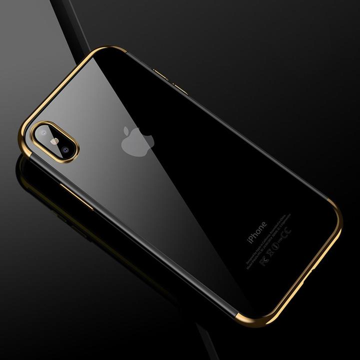 Produktbild König Design Handy Hülle Schutz Case für Apple iPhone X Durchsichtig Transparent Etuis Gold (Apple iPhone X)