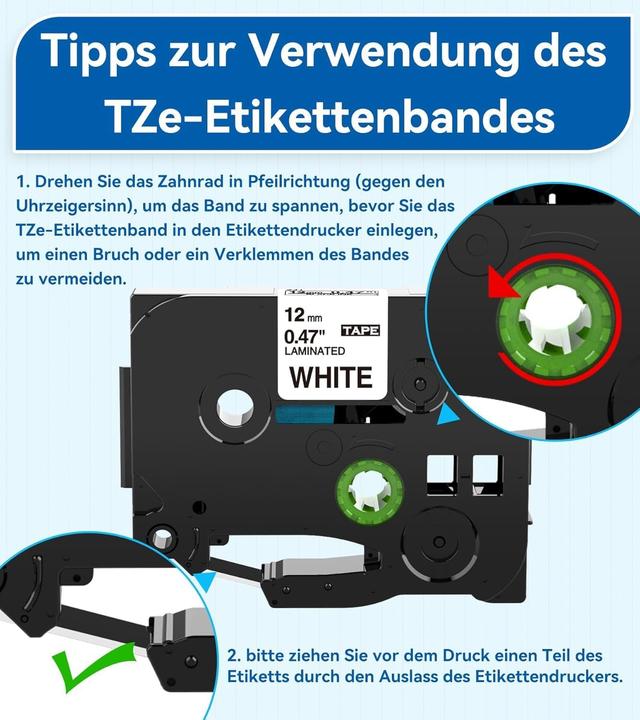 Produktbild Fimax Tech 5er-Pack Ersatzband (12mm) für Beschriftungsgerät (Weiss)