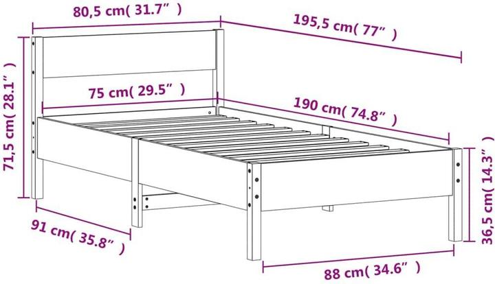 Actual product image VidaXL Ireland (75 x 190 cm)