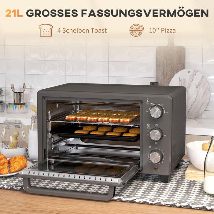 Actual product image Swisshandel24 Minibackofen 21L 1400W 60 Min Timer, Kleinbackofen mit 100 °C-230 °C einstellbar