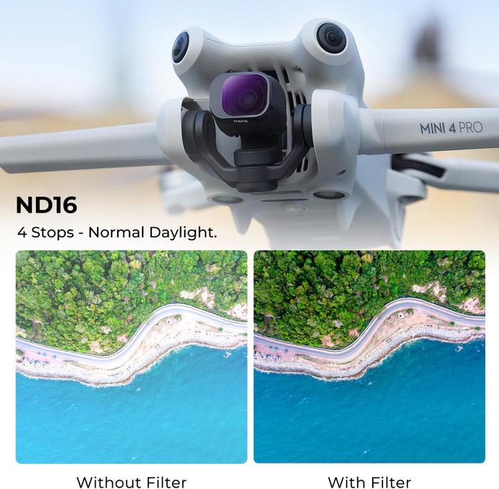 Produktbild K&F Concept 4pcs Filter Kit, ND8+ND16+ND32+ND64, HD, Anti-Reflection Green Coating, Waterproof and Scratch Resis (Drohnen Filter, DJI Mini 4 Pro)